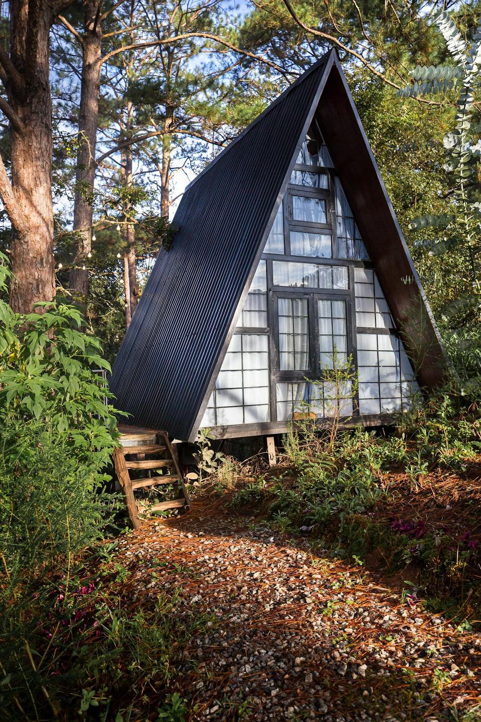 Sustainable architecture blending with nature